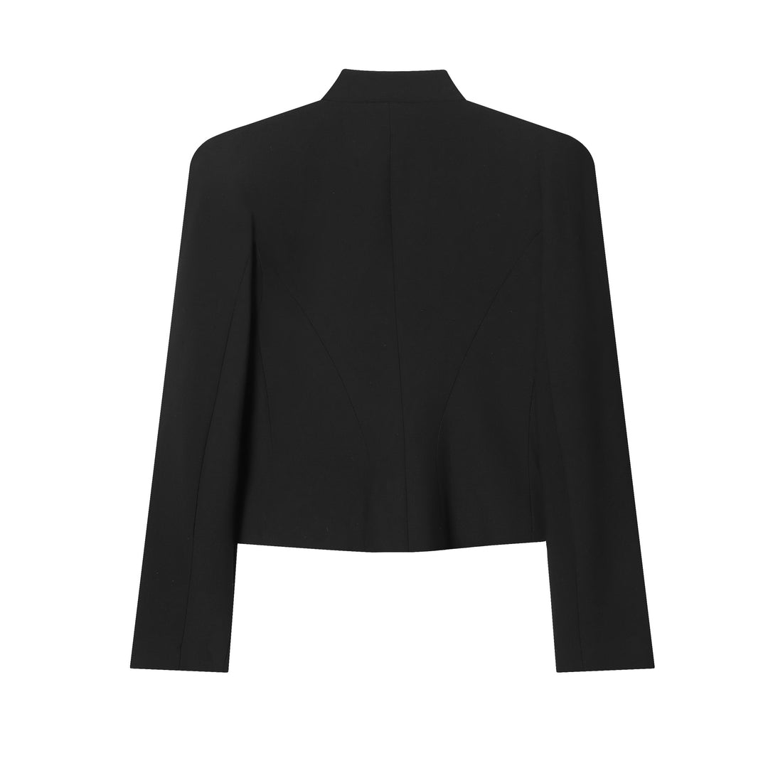 Damen nan militarisch inspirierte Kurzjacke mit dekorativem Kordelbesatz und Stehkragen Drune
