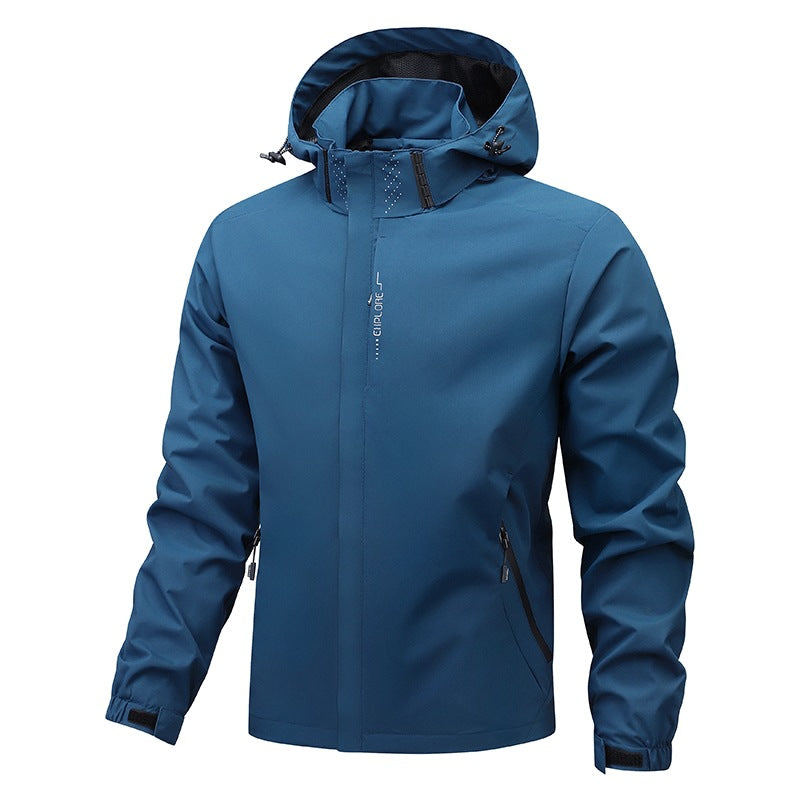 Herren Softshell-Übergangsjacke mit Kapuze, wasserabweisender Membran & verschweißten Nähten Drune