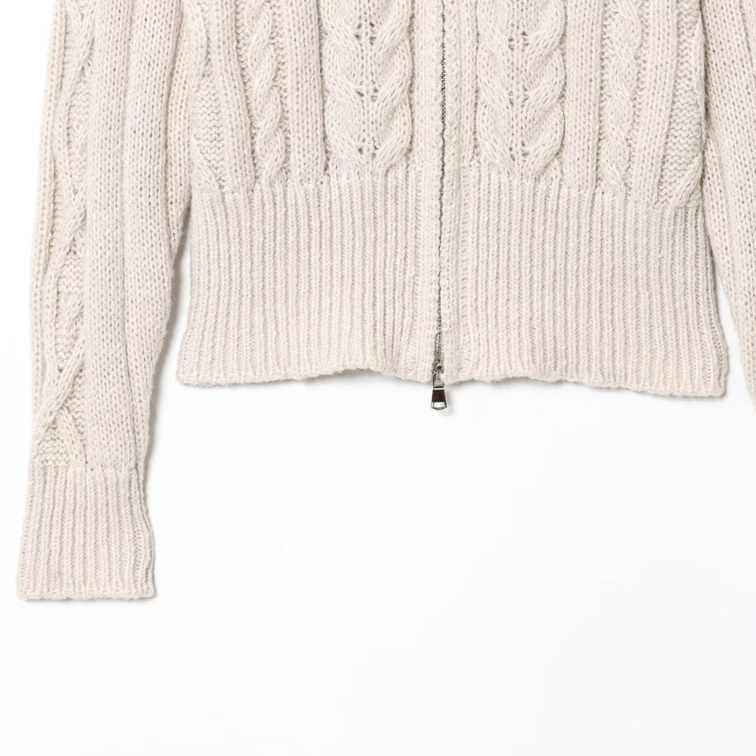 Damen Strickjacke mit hohem Kragen und Reißverschluss Drune