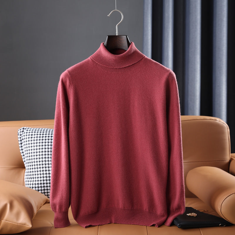Herren Feiner Rollkragenpullover in schlanker Minimal‑Silhouette aus Woll‑Kaschmir‑Mix Drune