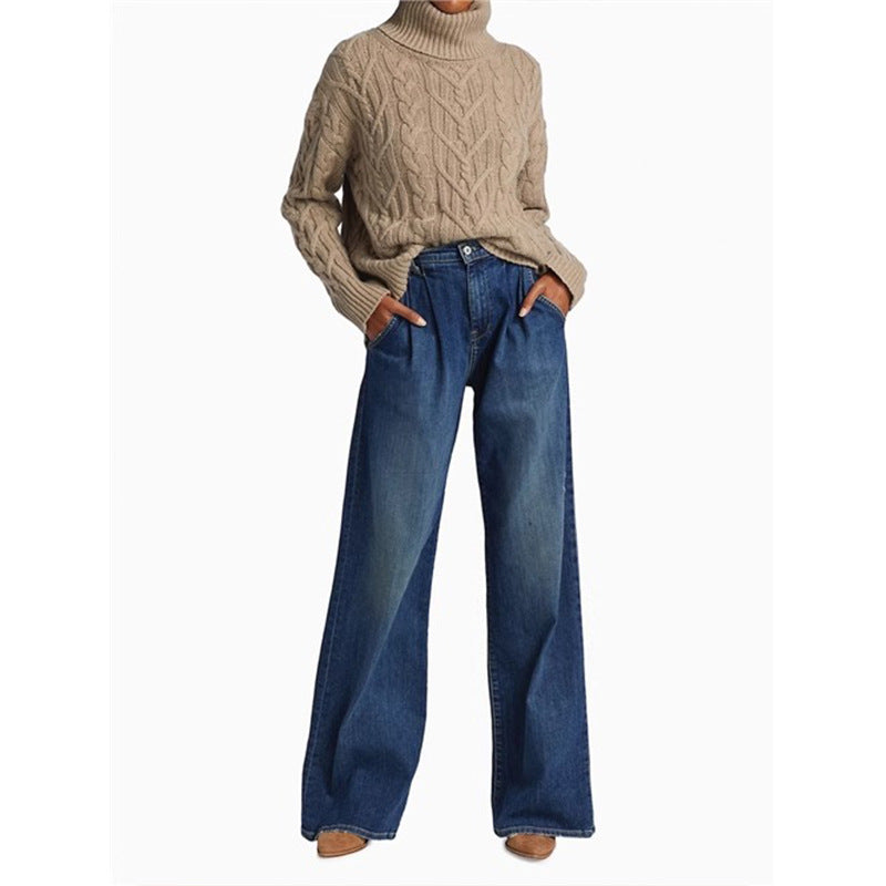 Damen Weite Jeans mit hohem Bund und lässigem Schnitt Drune