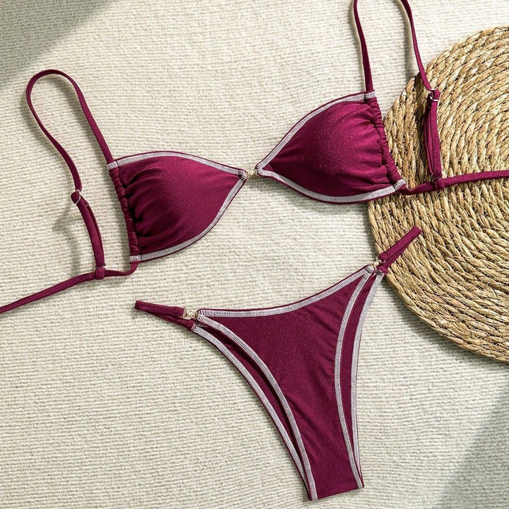 Damen Triangel-Bikini mit glitzernden Akzenten Drune
