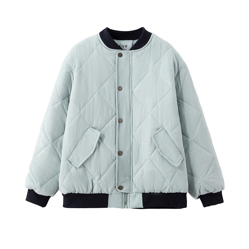 Damen Kuschelige gesteppte Jacke mit Druckknöpfen und weichem Innenfutter Drune
