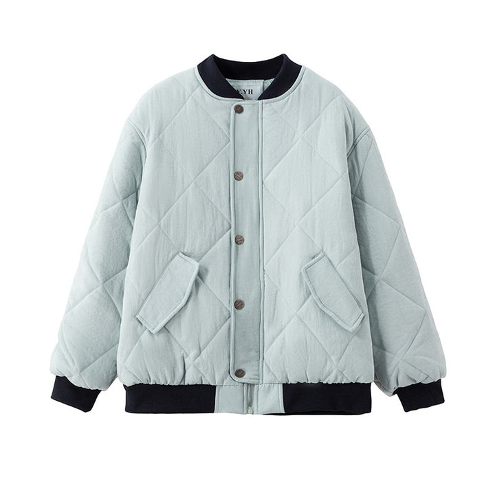 Damen Kuschelige gesteppte Jacke mit Druckknöpfen und weichem Innenfutter Drune