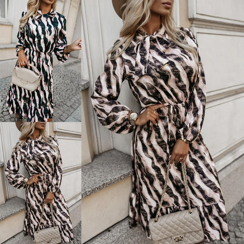 Damen Maxikleid mit geschmackvollem Streifenmuster und praktischen Taschen Drune
