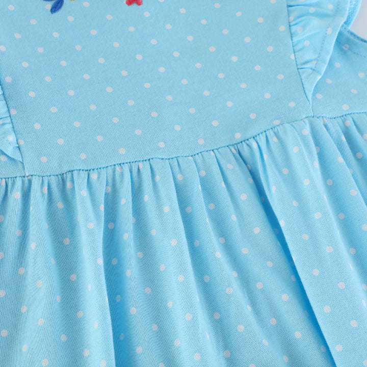 Mädchen Baumwollkleid mit niedlichen Meerjungfrauenapplikationen Drune