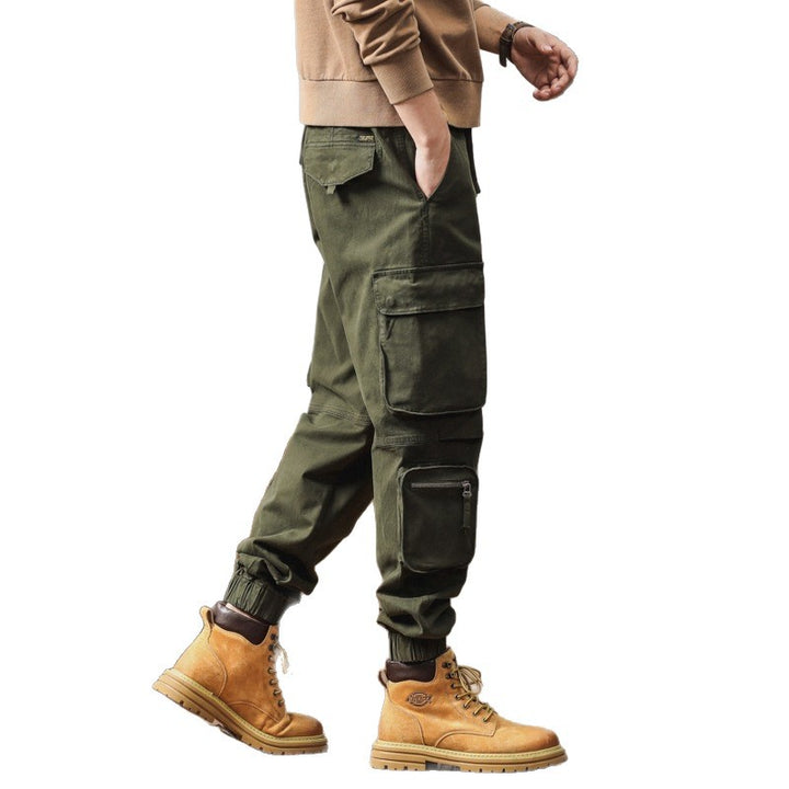 Herren Robuste Cargo-Jogginghose mit Multifunktions-Taschen Kordelzug elastische Bündchen Drune