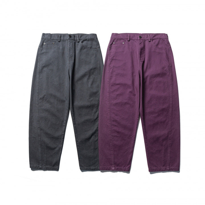Herren Weite Tapered-Denimhose mit hoher Taille und markanten Schrittabnähern Drune
