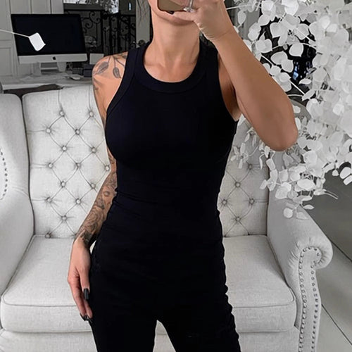 Damen ärmelloses Basic Top mit figurbetonendem Schnitt Drune