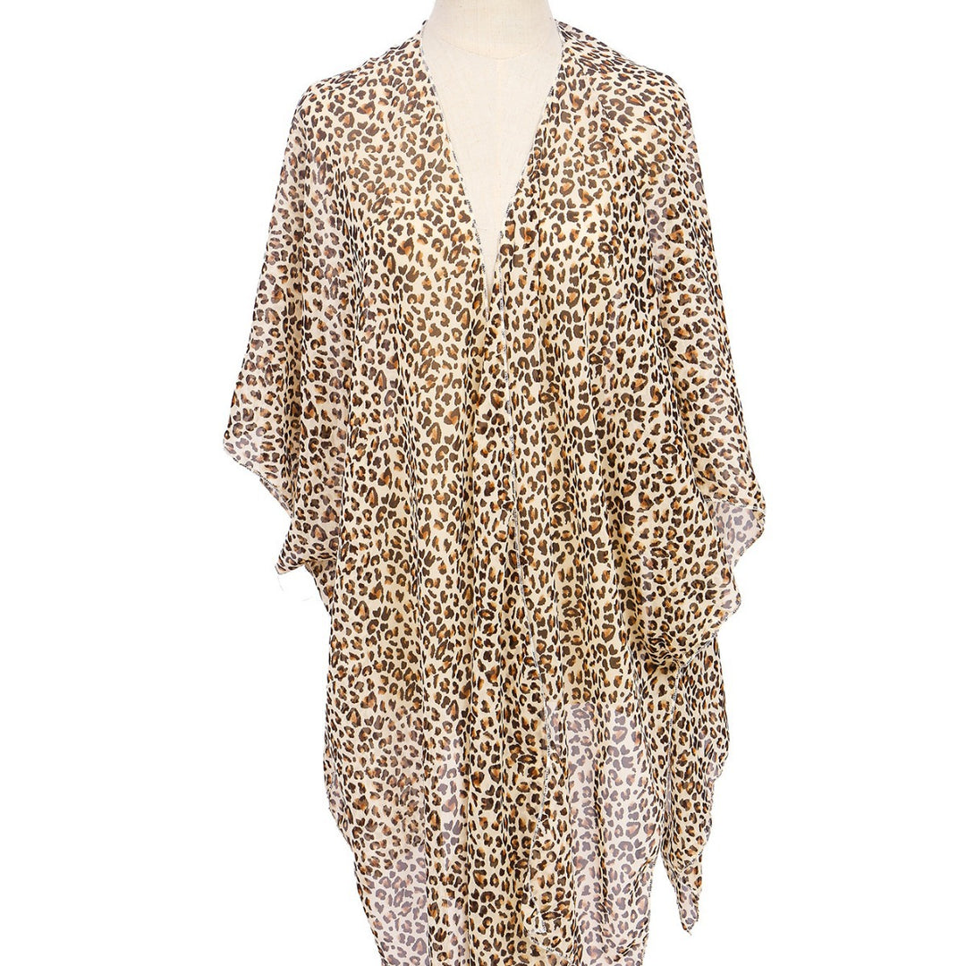Damen Eleganter Chiffon-Überwurf im Leopardenmuster Drune
