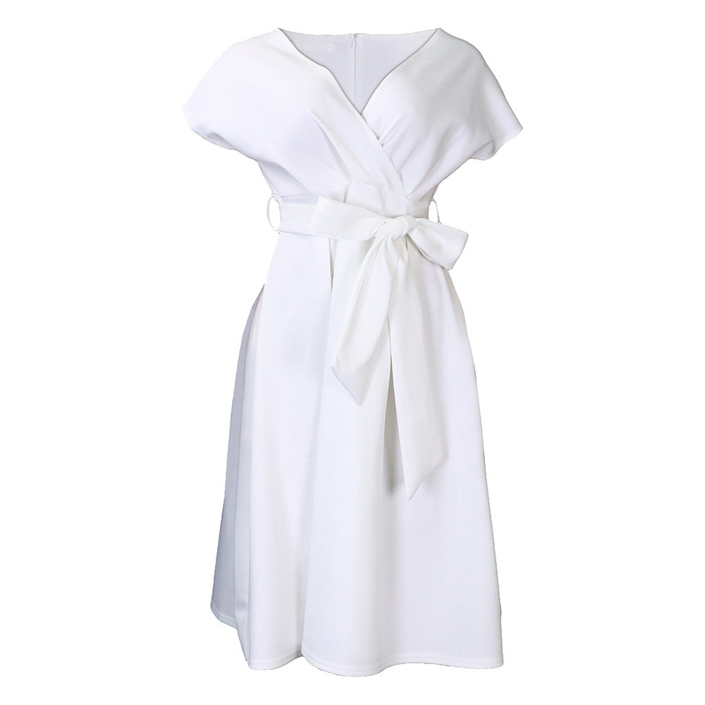 Damen Wickelkleid mit elegantem Taillengürtel und schwingendem Rock Drune