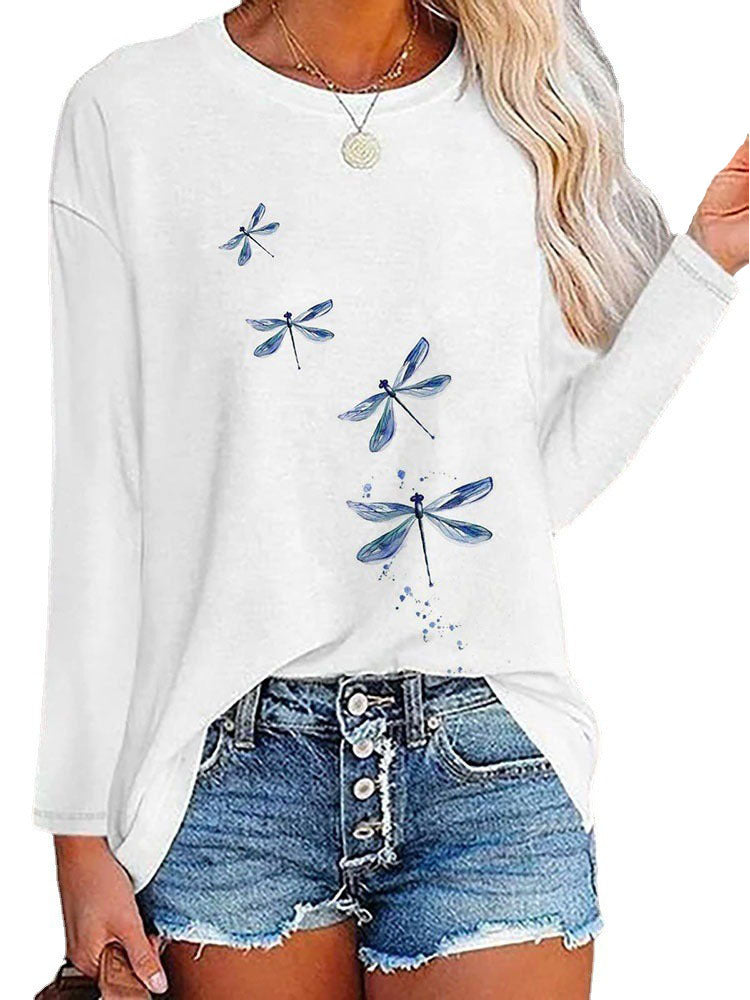 Damen Langärmeliges Oversize-Sweatshirt mit abstraktem Aquarell-Mosaikprint Drune