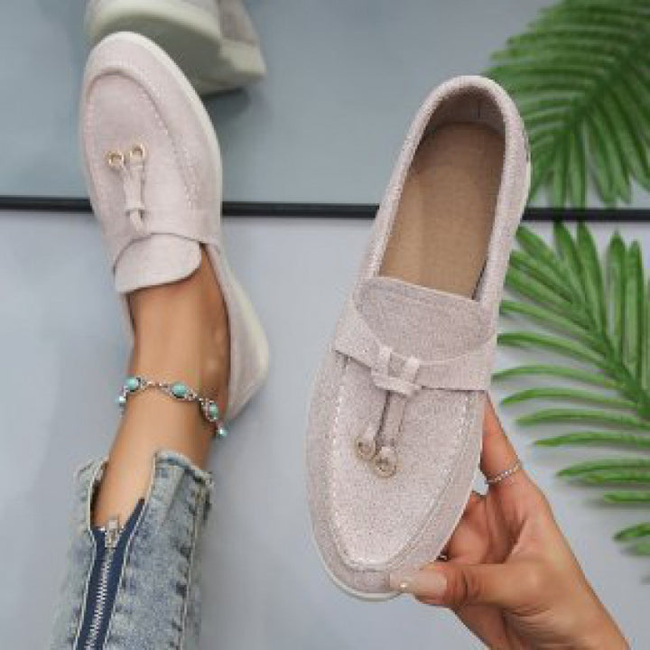 Damen nan bequeme Slip-On Loafer mit dekorativem Quastenbesatz und ergonomischer Gummisohle Drune