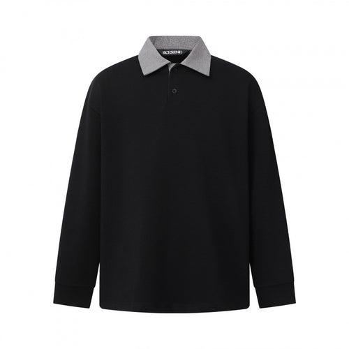 Herren Oversize-Poloshirt im Sweatshirt-Stil mit kontrastierendem Kragen Drune