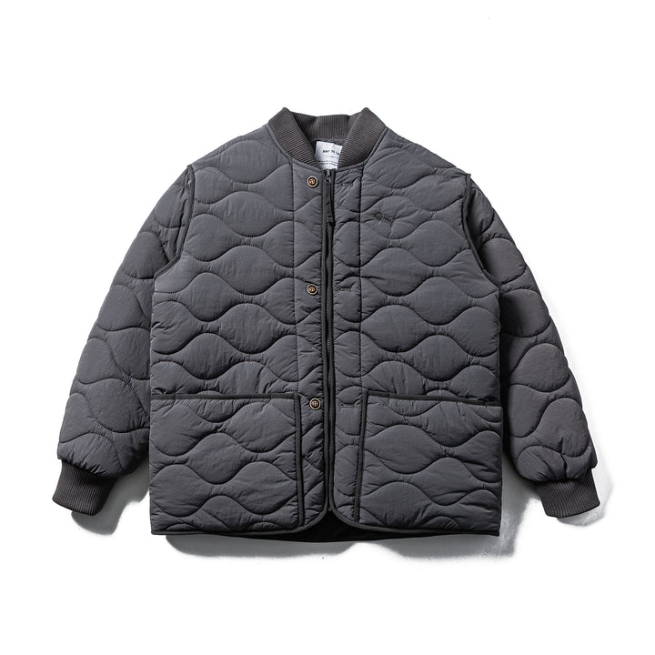 Herren Gestepptes Boxy‑Blouson mit Wellensteppung und Lederpaspel Drune