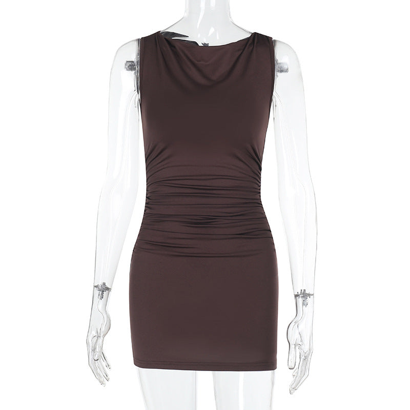 Damen figurbetontes Cocktailkleid mit Raffungen Drune