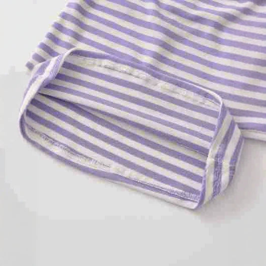 Damen Gestreiftes Langarmshirt mit tiefem Rundhalsausschnitt und Zierschleife Drune