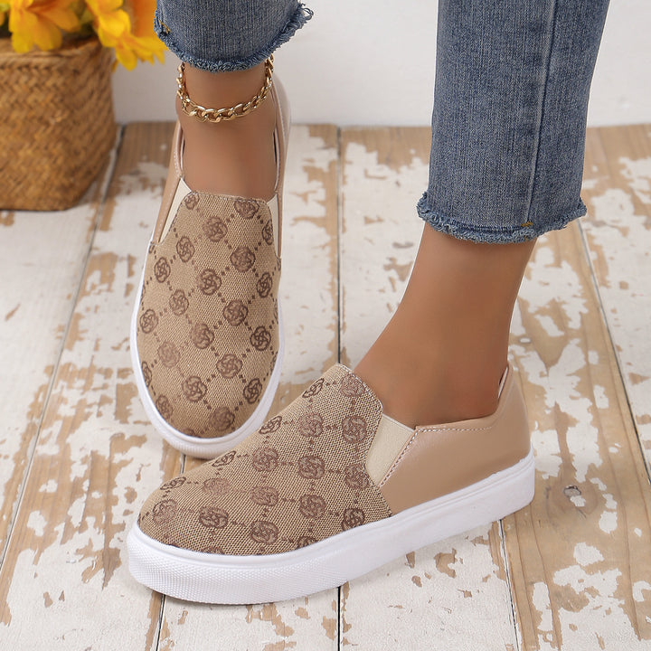 Damen Slip-On Plateau-Sneaker mit Glitzerfront, gepolstertem Fersenbereich und weißer Profilsohle Drune