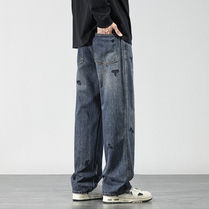 Herren Bequeme und modische Jeans mit Stickereien Drune