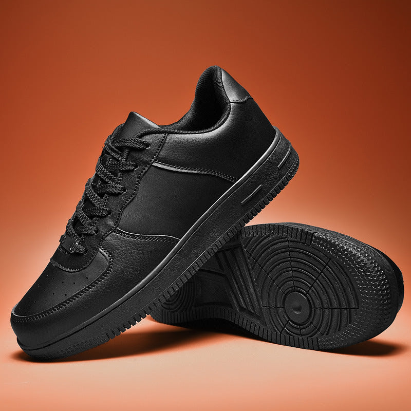 Herren Minimalistischer Low-Top Freizeitleder-Sneaker mit gepolstertem Knöchelkragen und rutschfester Profilsohle Drune