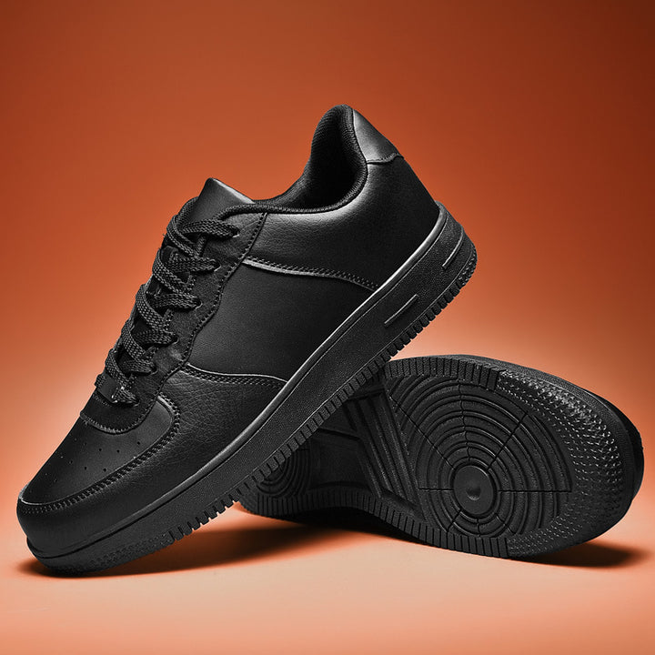 Herren Minimalistischer Low-Top Freizeitleder-Sneaker mit gepolstertem Knöchelkragen und rutschfester Profilsohle Drune