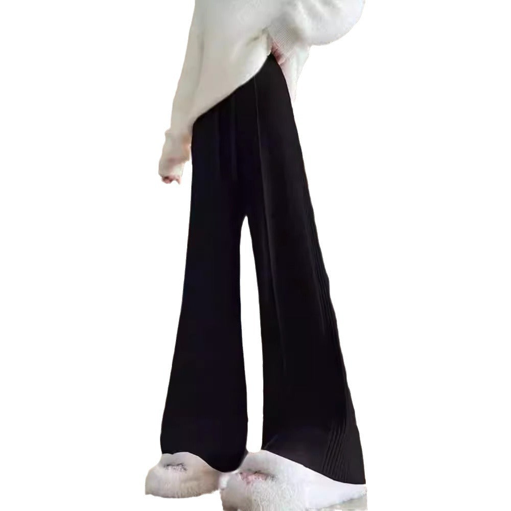 Damen Hochwertige Strickpants mit weichem Bund und eleganter Rippstruktur Drune
