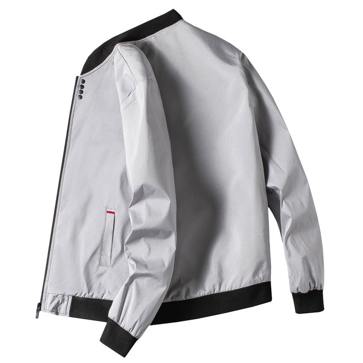 Herren modische Freizeitjacke mit hohem Kragen und seitlichem Reißverschluss Drune