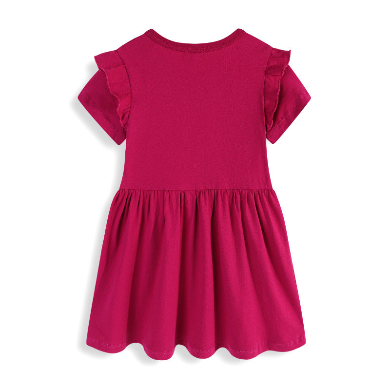 Mädchen Freizeitkleid mit niedlichem Kirsch-Motiv und Rüschen Drune