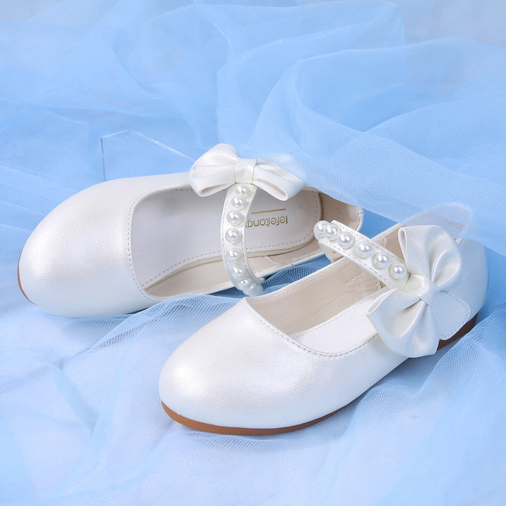 Mädchen Ballerina Schuhe mit Perlen und Schleifen Drune