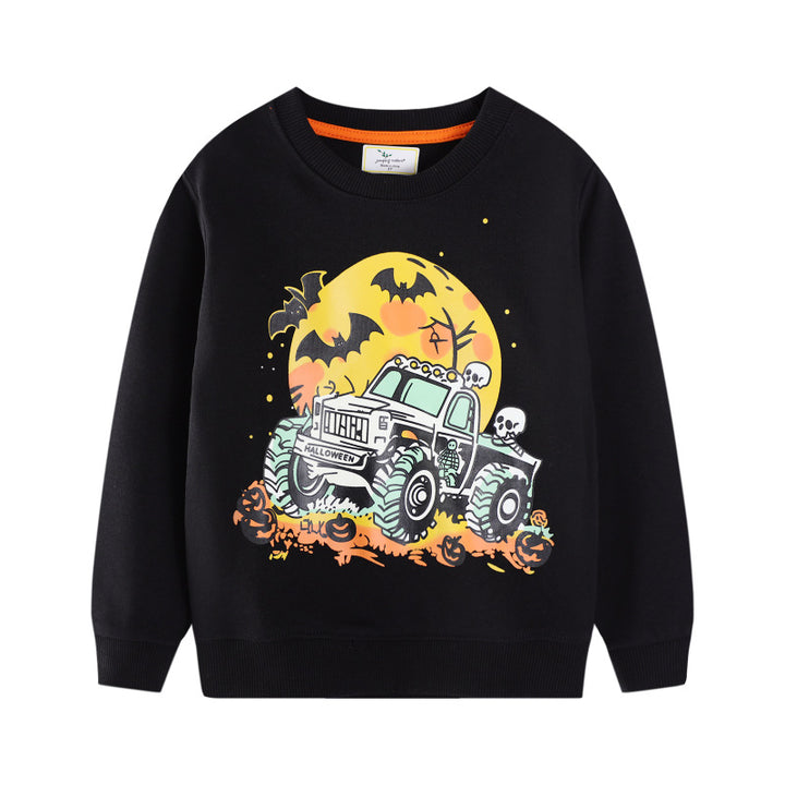 Jungen Sweatshirt mit gruseligem Monster-Truck-Motiv Drune