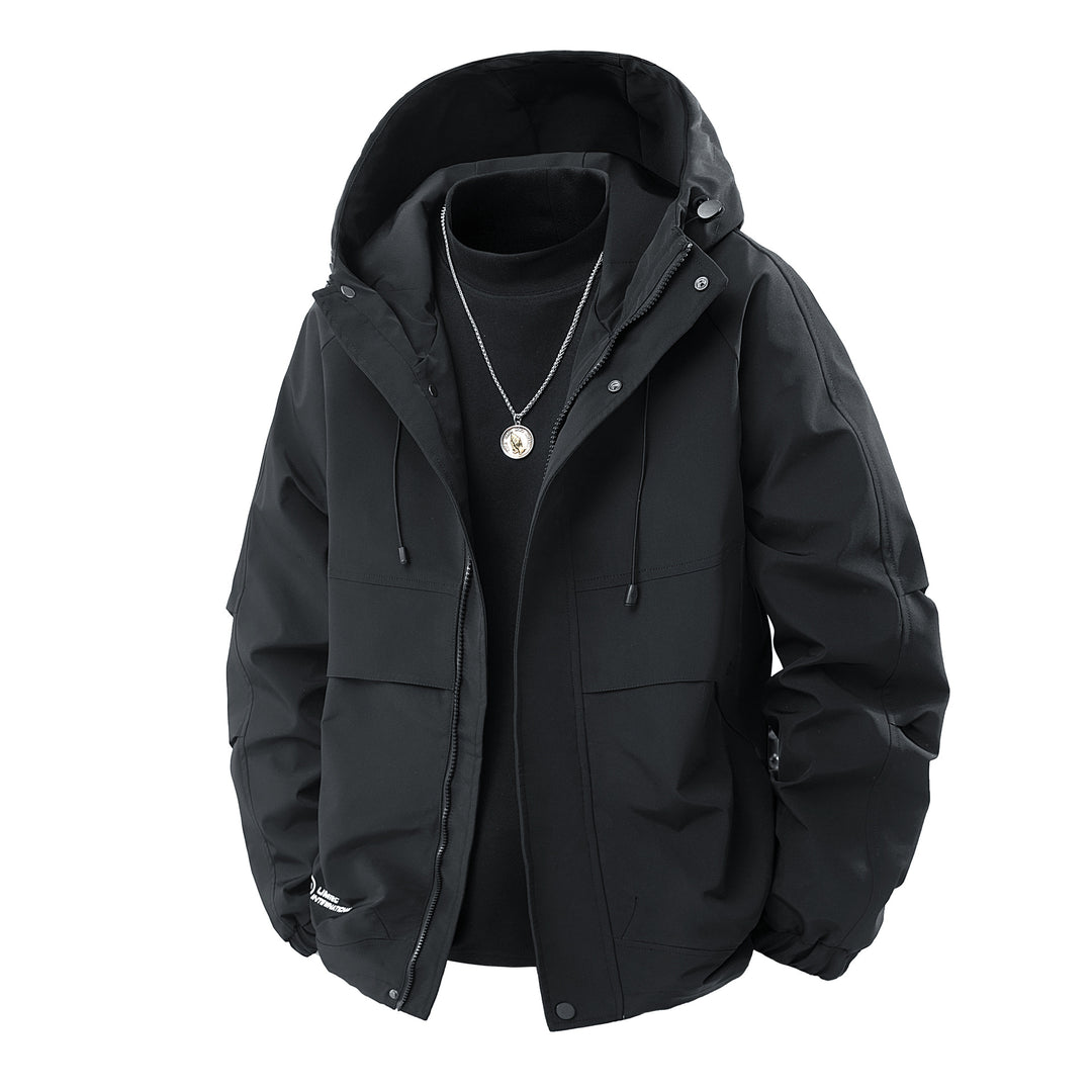 Herren Wasserabweisende urbane Parka‑Jacke mit verstellbarer Kapuze und Multifunktions‑Taschen Drune