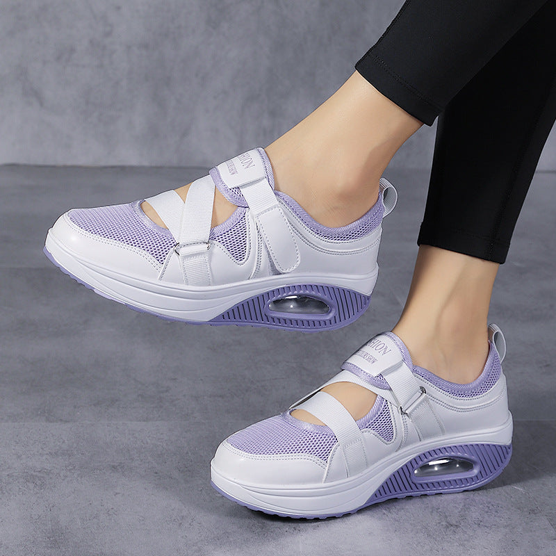Damen nan stabilisierender Komfort-Sneaker mit luftgepolsterter Keilsohle und Klett-Riemenverschluss Drune