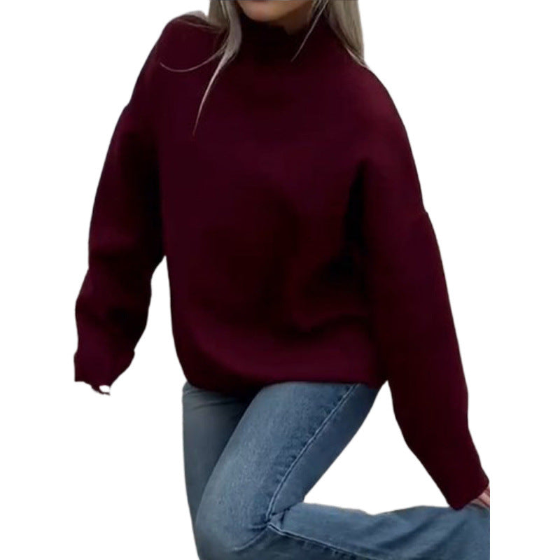 Damen modischer Oversized Pullover mit lässigem Schnitt und weichem Material Drune
