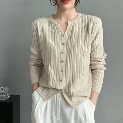 Damen Feinstrick Bluse mit Knopfleiste Drune