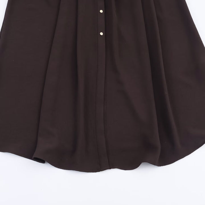 Damen 10+ langes Hemdblusenkleid mit durchgehender Knopfleiste und taillierendem Gürtel Drune