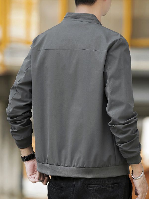 Herren leichte Übergangsjacke mit hohem Kragen und praktischen Druckknöpfen Drune