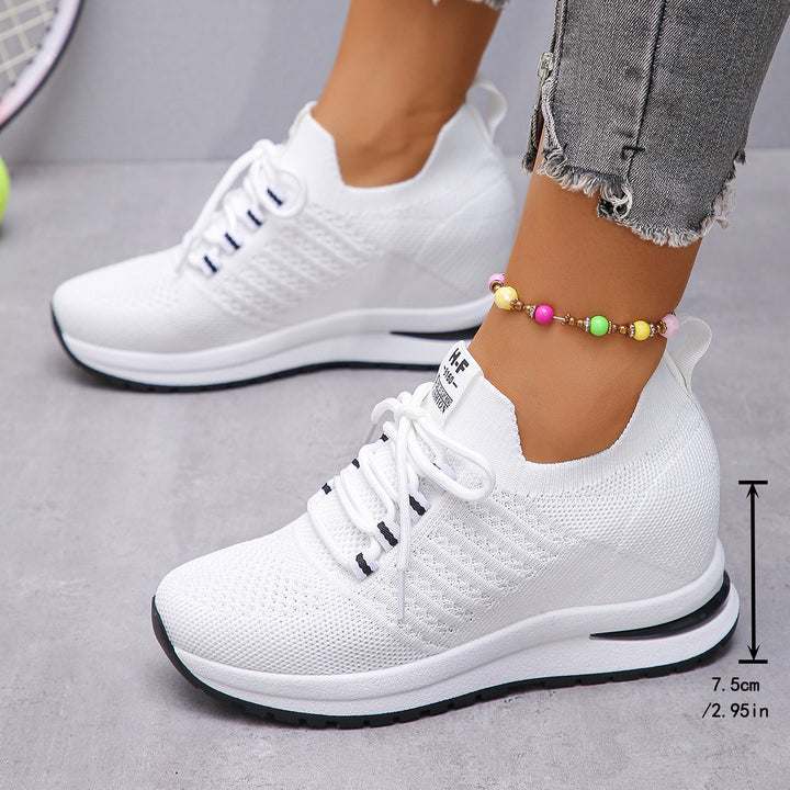 Damen Keil-Sneaker aus Strick mit gepolstertem Plateau-Fußbett Drune