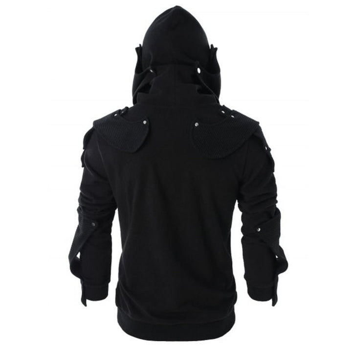 Herren stylischer Hoodie mit innovativem Kragen und praktischen Taschen Drune