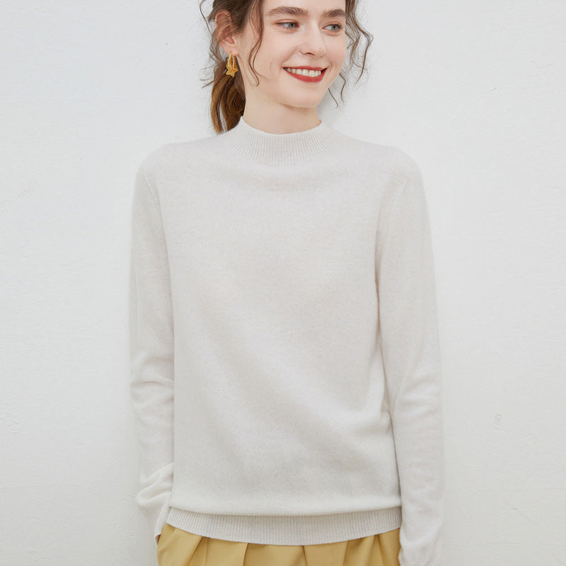 Damen weicher Feinstrick-Mockneckpullover mit Angora‑Look und legerer Silhouette Drune