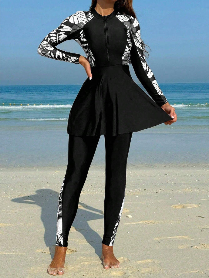 Damen Longsleeve Rashguard mit Rock Drune