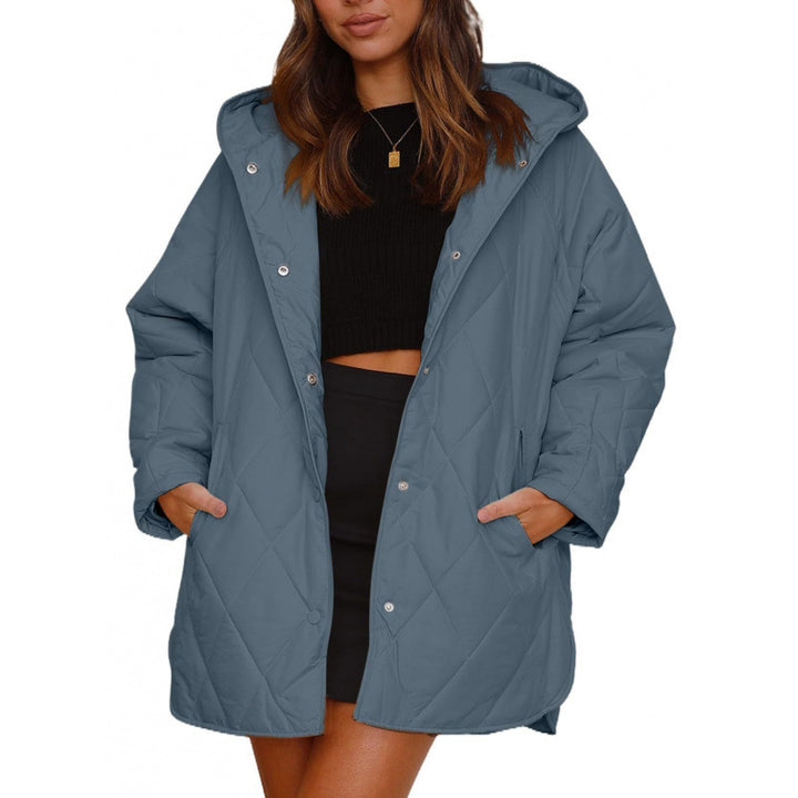 Damen warme Steppjacke mit Kapuze Drune