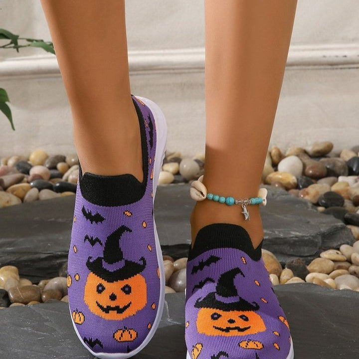 Damen Freizeitschuhe mit Halloween-Motiv und rutschfester Sohle Drune