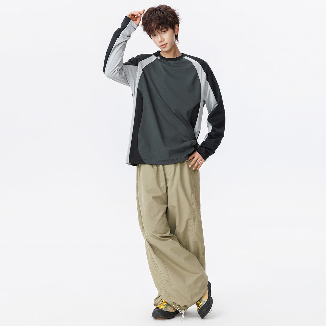 Herren Oversized Performance-Langarmshirt mit Raglanärmeln und Mesh‑Einsätzen Drune