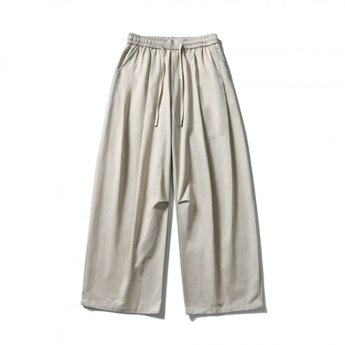 [Unisex] Weite Leinenmix-Hose mit elastischem Bund und Tunnelzug Drune