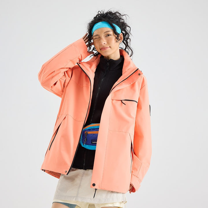 Herren Wasserdichte Outdoor-Softshelljacke mit Kapuze, hohem Stehkragen & Reißverschlusstaschen Drune
