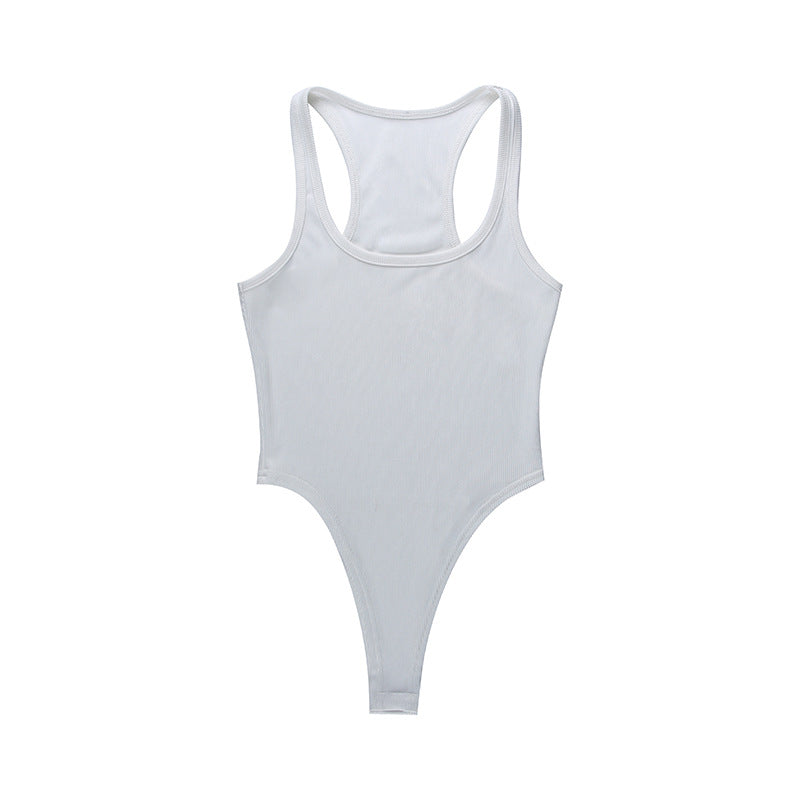 Damen hochgeschnittenes Body aus Rippenjersey mit breiten Trägern Drune