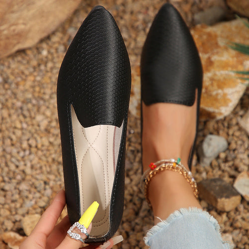 Damen elegante und bequeme Ballerinas mit spitzem Design Drune