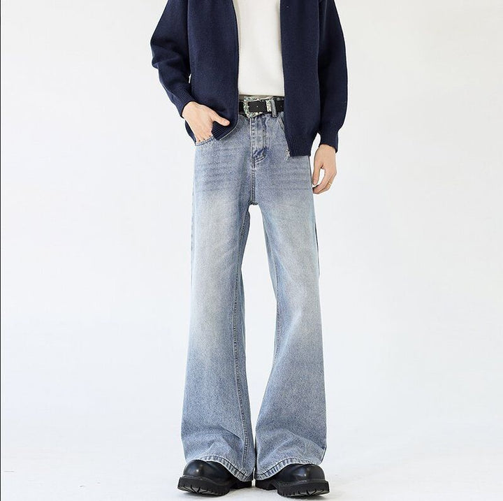 Herren Weite Schlagjeans aus gewaschenem Denim mit dezenten Fade-Effekten Drune