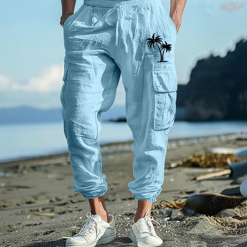 Herren Cargohose mit seitlichen Taschen und verstellbarem Bund Drune