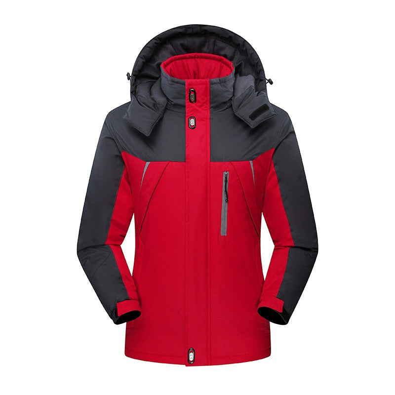 Herren Wasserdichte isolierte Softshell-Skijacke mit abnehmbarer Kapuze und Multifach-Taschen Drune